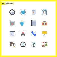 conjunto de 16 sinais de símbolos de ícones de interface do usuário modernos para arquivo de jogo de página esporte atlético pacote editável de elementos de design de vetores criativos