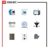 9 ícones criativos, sinais e símbolos modernos de prêmios de cozinha de bola de skittles, elementos de design de vetores editáveis