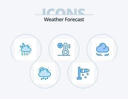 design de ícones do pacote de ícones do tempo azul 5. . nuvem. chuva. vento. mais vetor