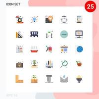 pacote de 25 sinais e símbolos modernos de cores planas para mídia impressa na web, como diagrama de localização de fluxo de horas, gráfico editável elementos de design vetorial vetor