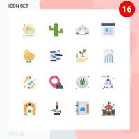 16 ícones criativos sinais e símbolos modernos de conteúdo do usuário planta comunicação entretenimento pacote editável de elementos de design de vetores criativos