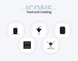 ícone de glifo alimentar pack 5 design de ícone. bebida. restaurante. coca. comida e restaurante. comida vetor