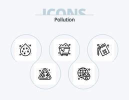 ícone de linha de poluição pack 5 design de ícone. . poluição. . poluição vetor