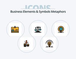 elementos de negócios e metáforas de símbolos linha cheia de ícone pack 5 design de ícone. compras. escalar. temporizador. sucesso. caixa vetor