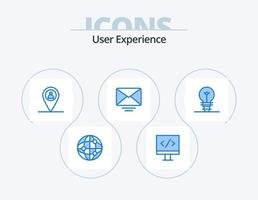 experiência do usuário azul icon pack 5 design de ícone. . . homem. luz. lâmpada vetor