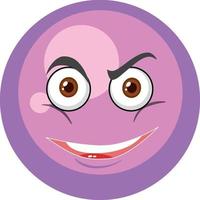 personagem de desenho animado de esfera com expressão facial em fundo branco vetor