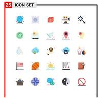 conjunto de 25 sinais de símbolos de ícones de interface do usuário modernos para elementos de design de vetores editáveis de filmes corporativos eficazes