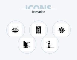 pacote de ícones de glifos do ramadã 5 design de ícones. Ramadã. islamismo . homem . datas . vetor