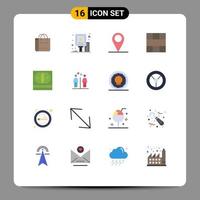 16 ícones criativos sinais modernos e símbolos de grade de layout gps de espaço de trabalho em dinheiro pacote editável de elementos de design de vetores criativos