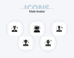 ícone de glifo de avatar masculino pack 5 design de ícone. marketing. digital. avatar. cliente. profissional vetor