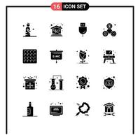 pacote de ícones vetoriais de estoque de 16 sinais e símbolos de linha para perfeição, produtos de relógio de propriedade de dinheiro, elementos de design de vetores editáveis