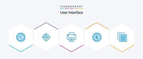 interface do usuário 25 pacote de ícones azul, incluindo usuário. documento. interface. interface de usuário. Bluetooth vetor