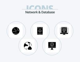pacote de ícones de glifos de rede e banco de dados 5 design de ícones. Smartphone. aplicativo. Internet. social. rede vetor