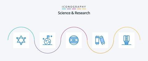 pacote de ícones de ciência azul 5 incluindo . espaço. luz. lâmpada vetor