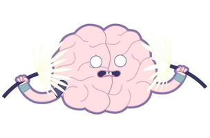 ilustração plana do cérebro chocado, treine seu cérebro. vetor