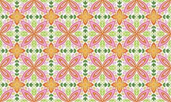 fundo étnico abstrato fofo rosa laranja verde flor geométrica motivo popular tribal oriental padrão nativo design tradicional tapete papel de parede roupas tecido embrulho impressão batik folk vetor de tricô