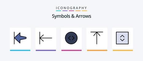 símbolos e linha de setas cheias de 5 ícones, incluindo . seta. lar. design de ícones criativos vetor