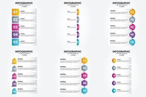 conjunto de design plano de infográficos de ilustração vetorial para folheto publicitário e revista vetor