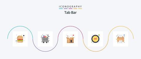 pacote de ícones plana 5 da barra de guias, incluindo . imprimir. caixa. dispositivo. menos vetor
