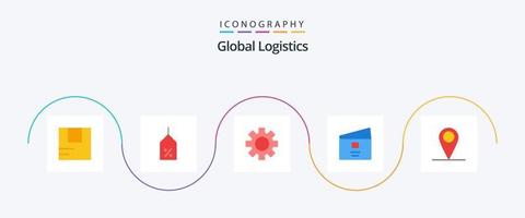 pacote de ícones plana de 5 logística global, incluindo global. pagar. contexto. global. crédito vetor