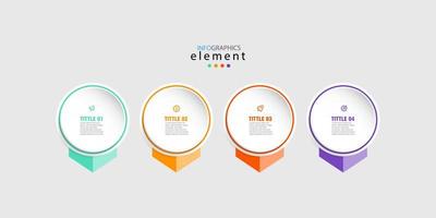 modelo de design de cronograma de infográficos de negócios com informações de 4 etapas e opções. vetor premium com sinal ou símbolo editável. vetor eps10