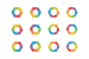 logotipo de forma abstrata colorida vetor