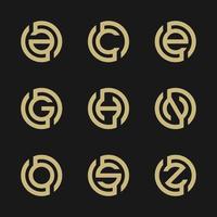 letra a, c, e, g, h, n, o, s, z ilustração em vetor de design de logotipo abstrato