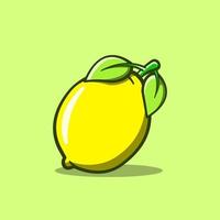 ilustração de desenho bonito de fruta limão no fundo isolado vetor