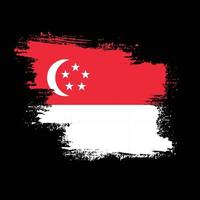 bandeira de grunge de escova de cingapura vetor