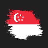 bandeira vintage de singapura de textura grunge colorida vetor