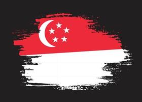 vetor de bandeira de textura grunge vintage de singapura