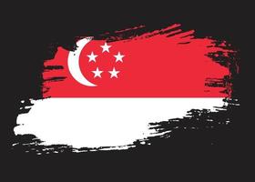vetor de bandeira de singapura desbotado e angustiado