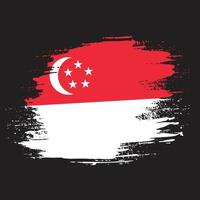 imagem vetorial de bandeira de singapura pincelada grátis vetor