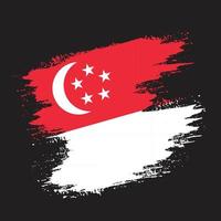 vetor de bandeira de singapura livre de pinceladas