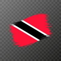 bandeira nacional de trinidad e tobago. pincelada de grunge. vetor