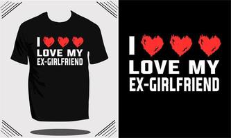 design de camiseta feminina dos namorados ou modelo e vetor de design de camiseta dos namorados