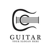 vetor de ícone e símbolo de design de logotipo de guitarra