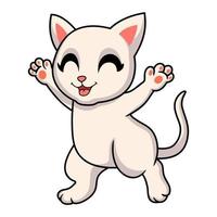 desenho de gato bonito khao manee vetor