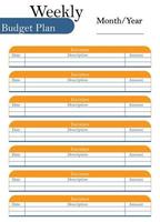 modelo de planejador de orçamento semanal profissional vetor