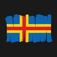 escova de bandeira das ilhas aland vetor