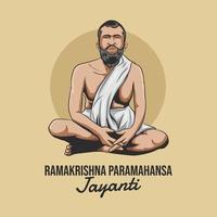 ilustração em vetor ramakrishna paramahansa jayanti. nascimento de ramakrishna paramahamsa