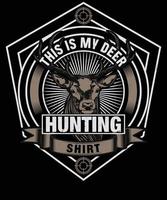 design de camiseta de caça vetorial vetor
