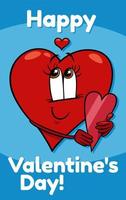 cartão de dia dos namorados com coração de desenho animado apaixonado vetor