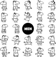 personagens de homens de desenhos animados engraçados grande conjunto vetor