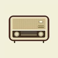 ilustração em vetor design plano de rádio vintage antigo. rádio retrô analógico, estilo clássico