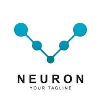vetor de logotipo de neurônio com modelo de slogan