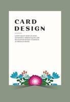 cartão de convite de casamento de flor. design de cartão floral. ilustração floral de cartão de design. cartão romântico vetor