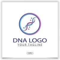 ícone para tecnologia científica, logotipo de dna design de modelo elegante premium vetor eps 10