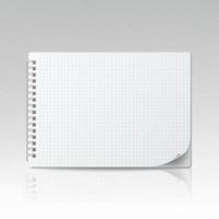 vetor em branco do bloco de notas. Maquete de caderno realista 3D. caderno em branco com capa limpa