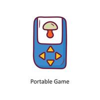 ilustração de design de ícone de contorno cheia de vetor de jogo portátil. símbolo de jogo no arquivo eps 10 de fundo branco